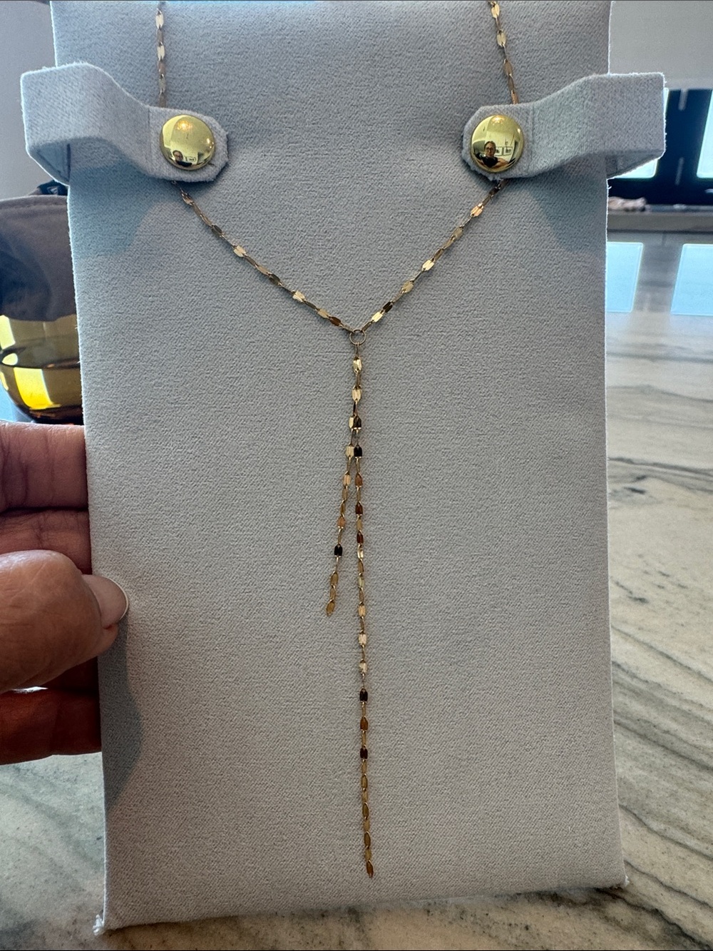 Women’s Gold Y-Drop Station Necklace